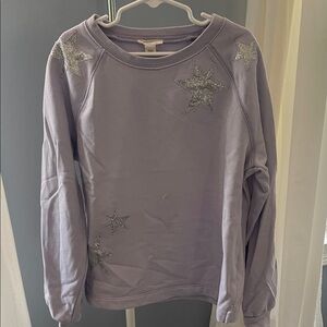 Crewcuts Purple Sweatshirt with Silver Stars